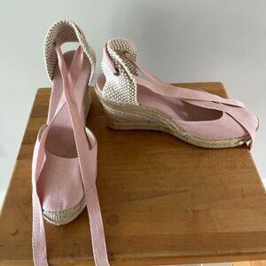 SOLUDOS Marseille Espradrille Pink Wedge Sandal size 8.5 like new, not worn